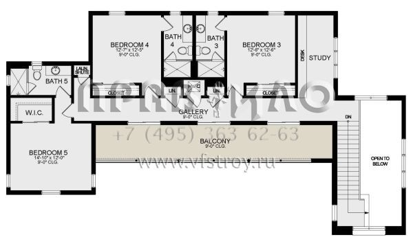Проект двухэтажного дома с гаражом на три и более машин в современном стиле S5-357 (3978-00217)