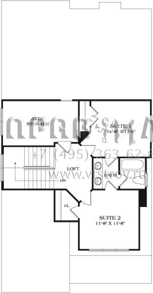 Проект двухэтажного дома с гаражом на одну машину в американском стиле S5-168 (3323-00594)