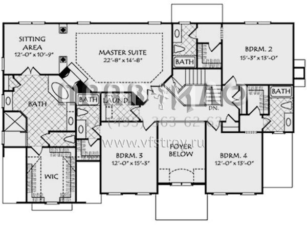 Проект двухэтажного дома с гаражом на три и более машин в английском стиле S5-334 (8594-00070)