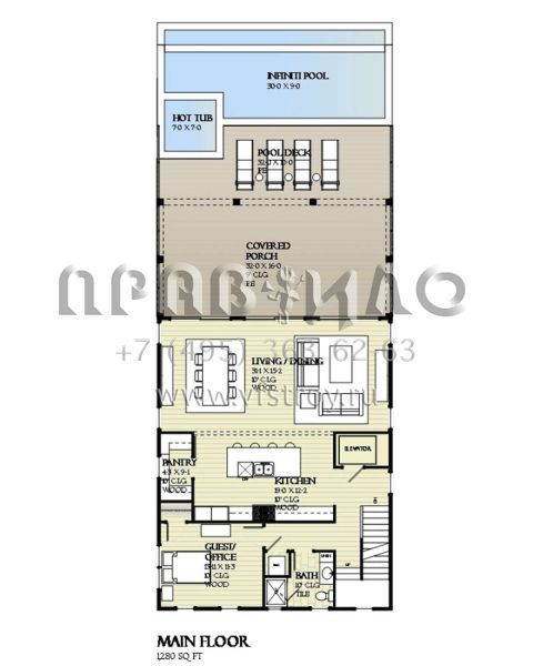 Проект двухэтажного дома с гаражом на две машины в прибрежном стиле S5-261 (1637-00106)