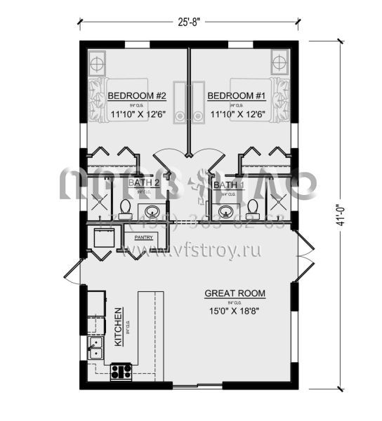 Проект одноэтажного дома без гаража в современном стиле S5-98 (5565-00108)