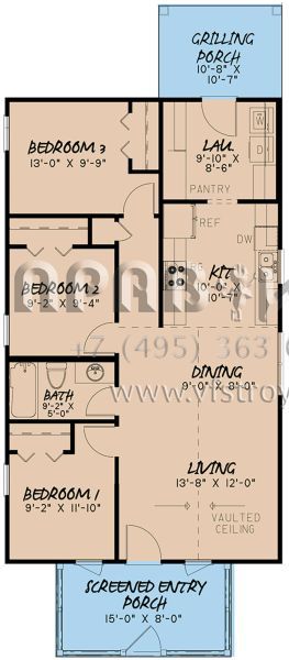 Проект одноэтажного дома без гаража в современном стиле S5-90 (8318-00102)