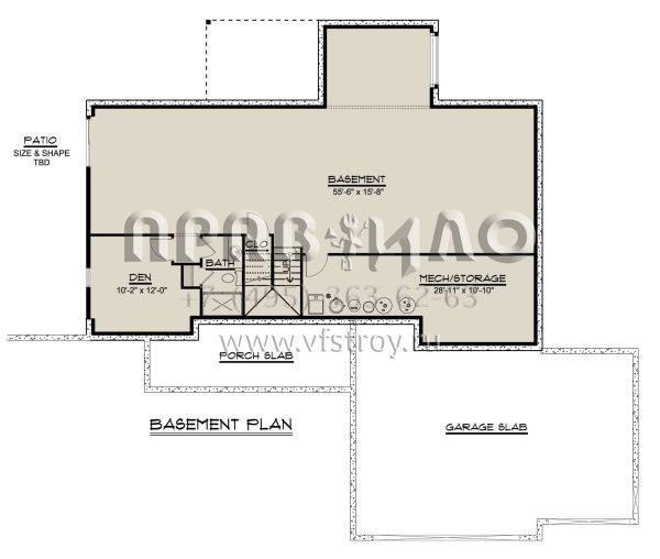 Проект одноэтажного дома с гаражом на три и более машин в стиле Ранчо S5-170 (5032-00033)