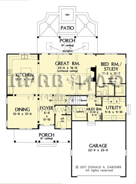 Проект двухэтажного дома с гаражом на две машины в стиле Ранчо S5-272 (2865-00324)