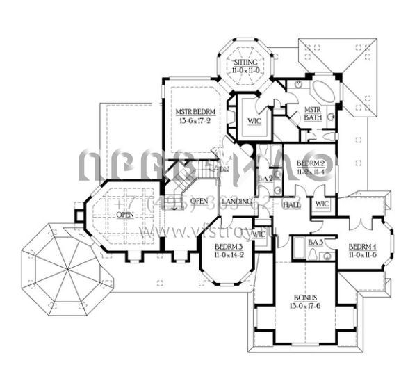 Проект двухэтажного дома с гаражом на три и более машин в стиле Ранчо S5-334 (341-00153)