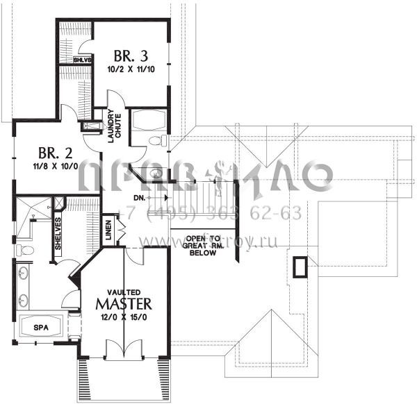 Проект двухэтажного дома с гаражом на три и более машин в американском стиле S5-292 (2559-00544)
