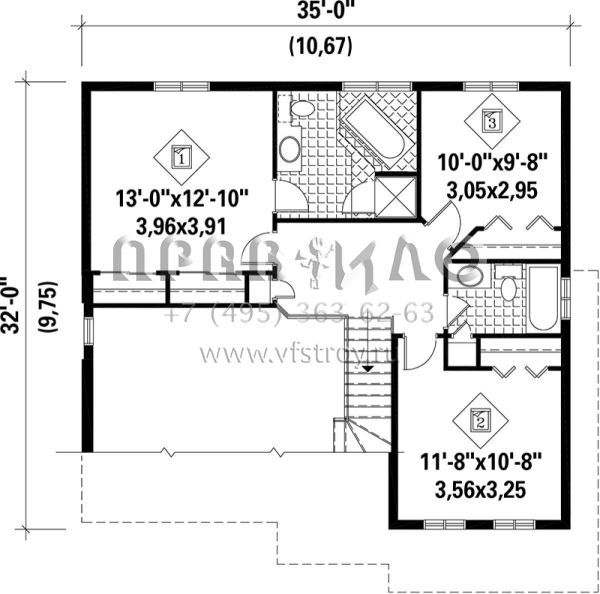 Проект двухэтажного дома с гаражом на одну машину в современном стиле S5-158 (6146-00068)
