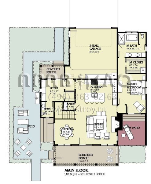 Проект трехэтажного дома с гаражом на две машины в прибрежном стиле S5-322 (1637-00114)