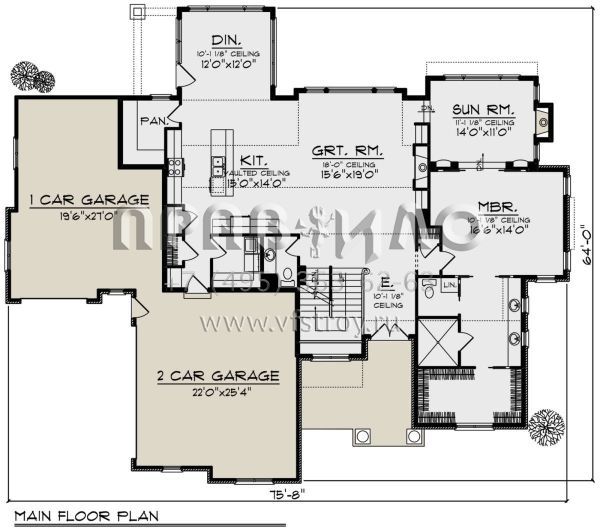 Проект двухэтажного дома с гаражом на три и более машин в современном стиле S5-423 (1020-00342)