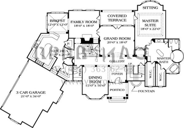 Проект двухэтажного дома с гаражом на три и более машин в современном стиле S5-666 (3323-00505)