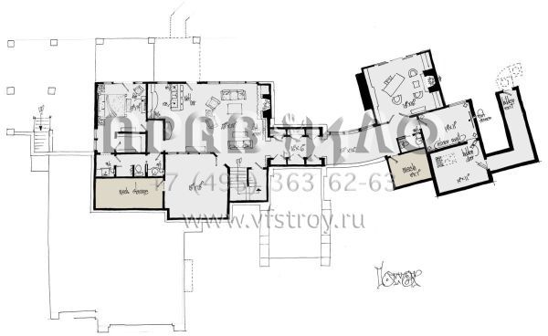 Проект двухэтажного дома с гаражом на три и более машин в современном стиле S5-689 (1907-00033)