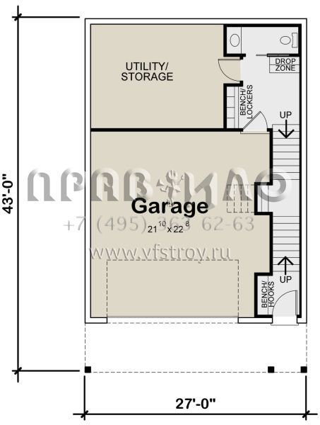 Проект трехэтажного дома с гаражом на две машины в современном стиле S5-189 (402-01746)