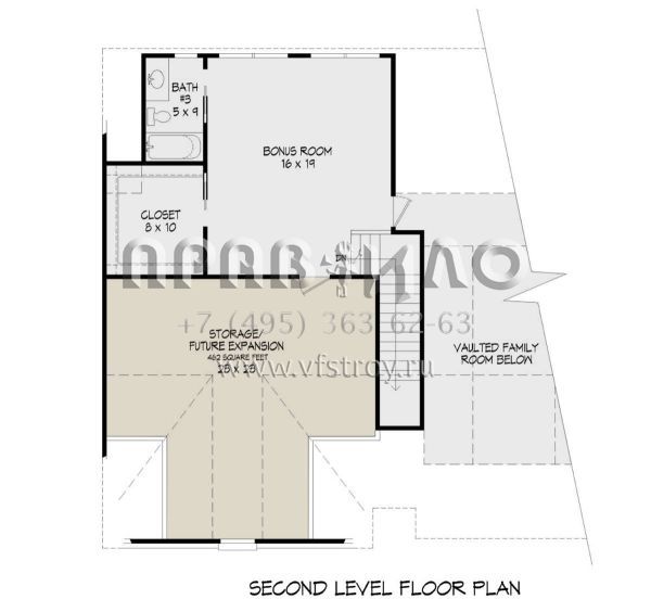 Проект двухэтажного дома с гаражом на две машины в стиле Ранчо S5-230 (940-00134)