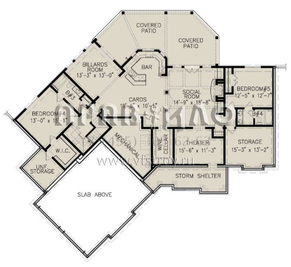 Проект одноэтажного дома с гаражом на две машины в американском стиле S5-237 (699-00312)