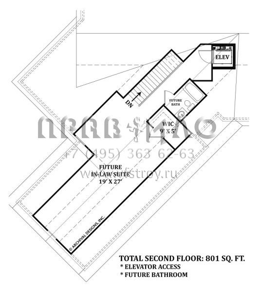 Проект одноэтажного дома с гаражом на три и более машин в американском стиле S5-303 (4195-00034)