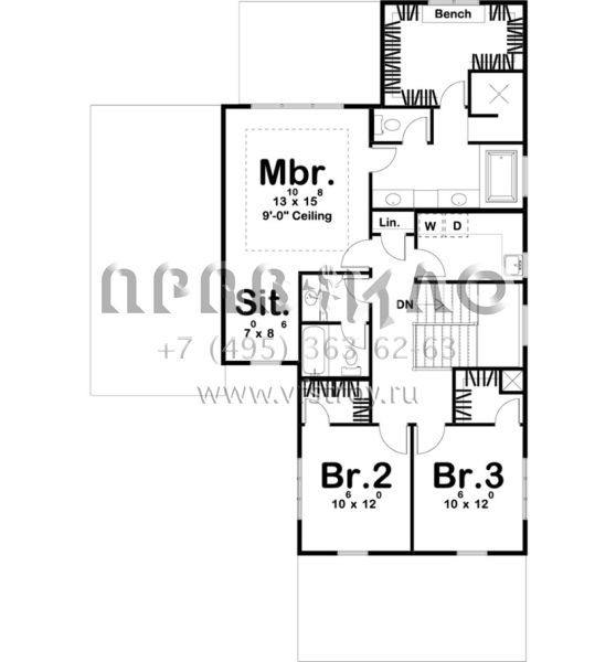 Проект двухэтажного дома с гаражом на три и более машин в прибрежном стиле S5-206 (963-00162)