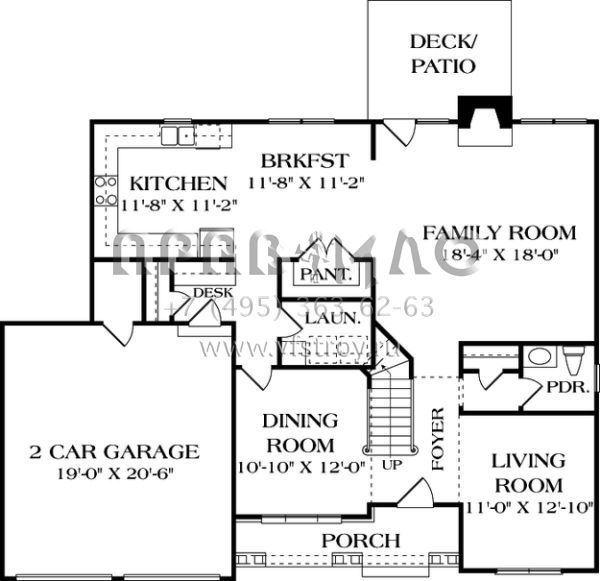 Проект двухэтажного дома с гаражом на две машины в современном стиле S5-212 (3323-00097)