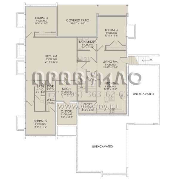 Проект двухэтажного дома с гаражом на три и более машин в современном стиле S5-309 (6422-00057)