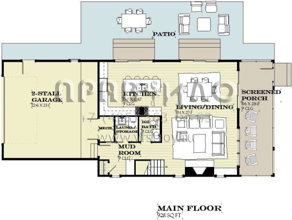 Проект двухэтажного дома с гаражом на две машины в прибрежном стиле S5-202 (1637-00134)
