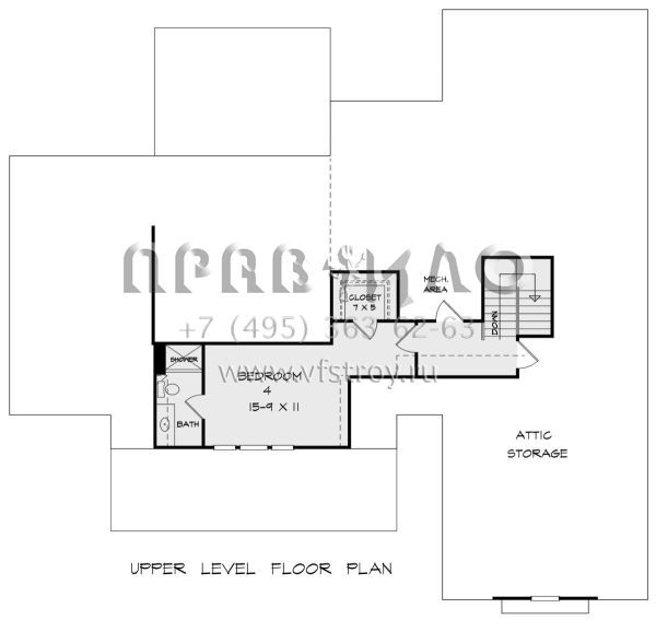 Проект двухэтажного дома с гаражом на две машины в стиле Ранчо S5-261 (6082-00215)