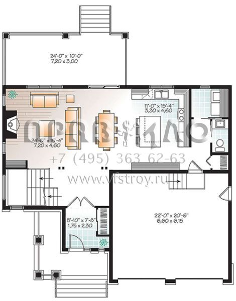 Проект двухэтажного дома с гаражом на две машины в современном стиле S5-190 (034-01103)