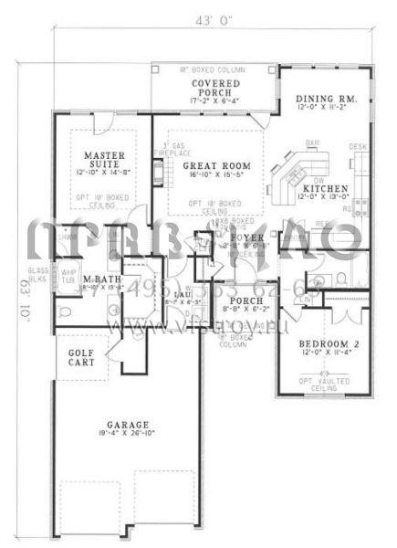 Проект одноэтажного дома с гаражом на две машины в стиле Ранчо S5-129 (110-00162)