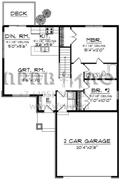 Проект одноэтажного дома с гаражом на две машины в американском стиле S5-99 (1020-00047)