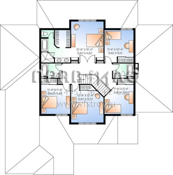 Проект двухэтажного дома с гаражом на три и более машин в современном стиле S5-320 (034-00801)