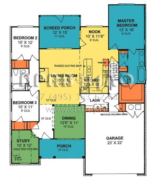 Проект одноэтажного дома с гаражом на две машины в стиле Ранчо S5-165 (4848-00155)
