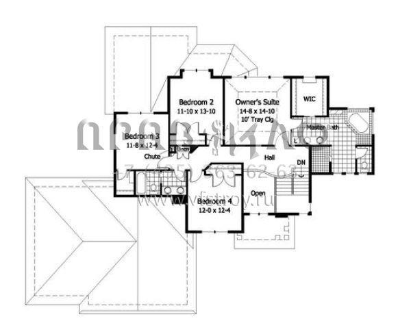 Проект двухэтажного дома с гаражом на три и более машин в американском стиле S5-271 (098-00019)