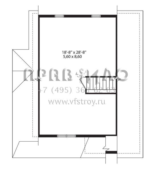 Проект двухэтажного дома без гаража в стиле Ранчо S5-131 (034-01255)