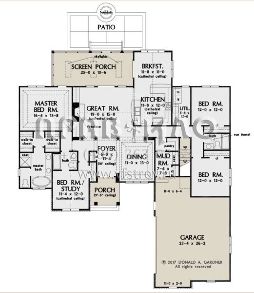 Проект одноэтажного дома с гаражом на две машины в американском стиле S5-212 (2865-00213)