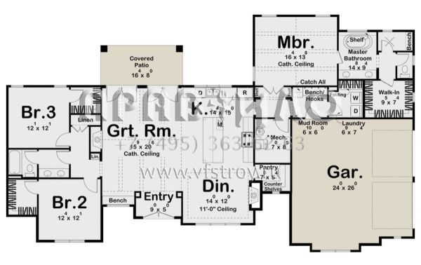 Проект одноэтажного дома с гаражом на две машины в современном стиле S5-188 (963-00826)