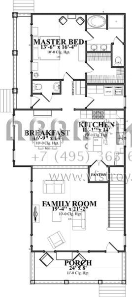 Проект двухэтажного дома без гаража в стиле Особняк S5-264 (1070-00251)