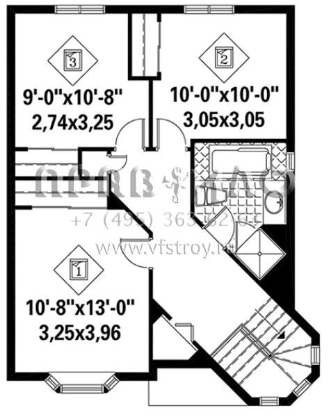 Проект двухэтажного дома без гаража в английском стиле S5-131 (6146-00241)