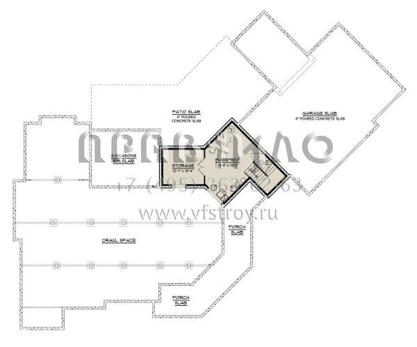 Проект одноэтажного дома с гаражом на три и более машин в американском стиле S5-309 (5032-00254)