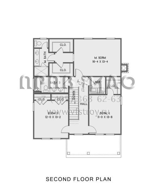 Проект двухэтажного дома без гаража в стиле Ранчо S5-199 (4351-00040)