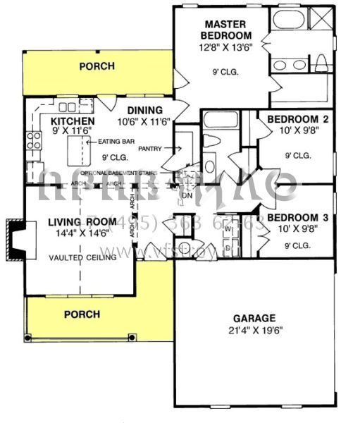 Проект одноэтажного дома с гаражом на две машины в современном стиле S5-117 (4848-00268)