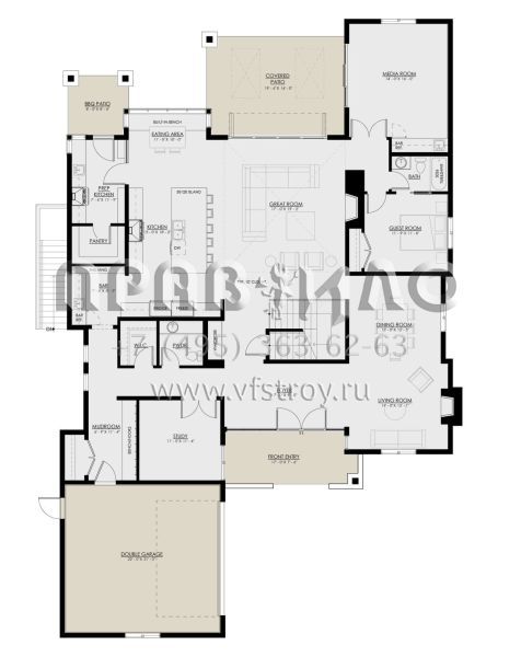 Проект двухэтажного дома с гаражом на две машины в современном стиле S5-427 (8937-00036)