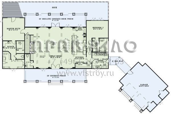 Проект двухэтажного дома с гаражом на две машины в американском стиле S5-415 (110-01078)