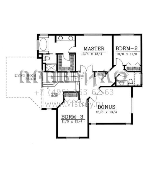 Проект двухэтажного дома с гаражом на две машины в стиле Ранчо S5-217 (692-00171)