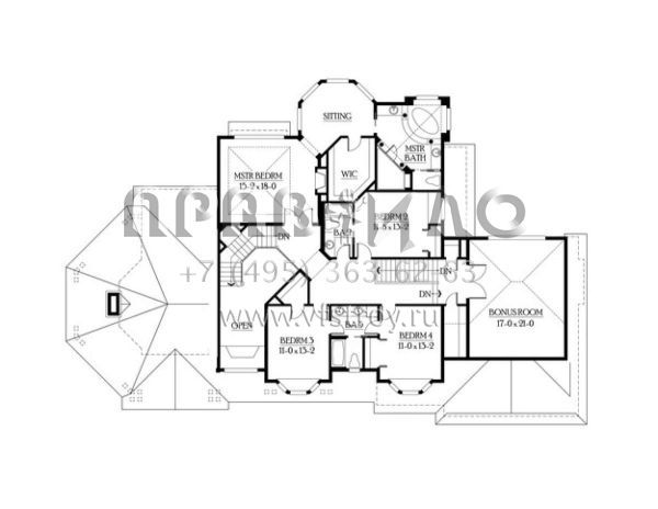 Проект двухэтажного дома с гаражом на три и более машин в современном стиле S5-392 (341-00170)