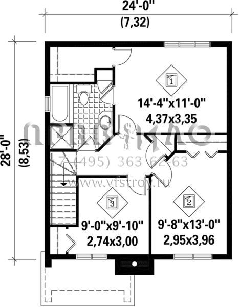 Проект двухэтажного дома без гаража в стиле Ранчо S5-129 (6146-00147)