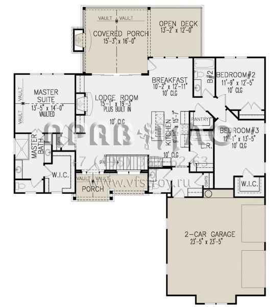 Проект одноэтажного дома с гаражом на две машины в современном стиле S5-167 (699-00341)
