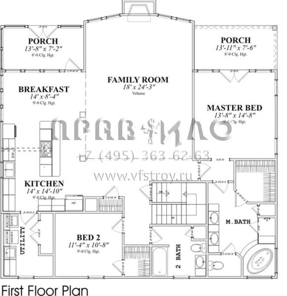 Проект трехэтажного дома без гаража в прибрежном стиле S5-227 (1070-00066)