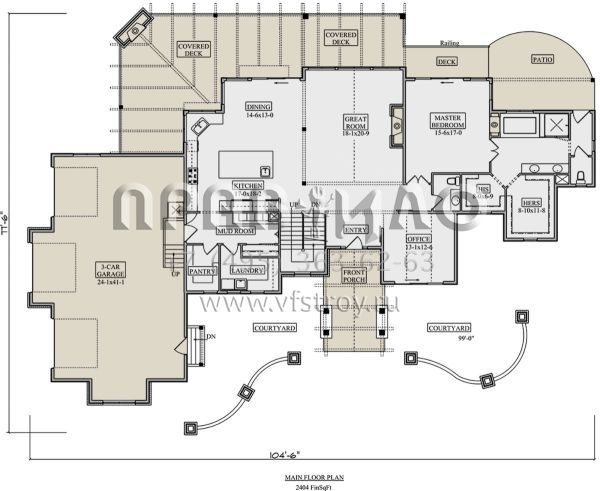 Проект одноэтажного дома с гаражом на три и более машин в стиле Шале S5-320 (5631-00088)