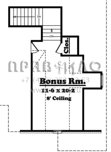 Проект двухэтажного дома с гаражом на две машины в стиле Ранчо S5-232 (041-00022)