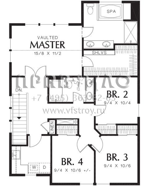 Проект двухэтажного дома с гаражом на две машины в американском стиле S5-169 (2559-00725)
