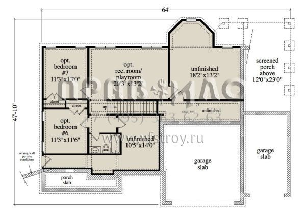 Проект двухэтажного дома с гаражом на три и более машин в стиле Ранчо S5-296 (957-00097)