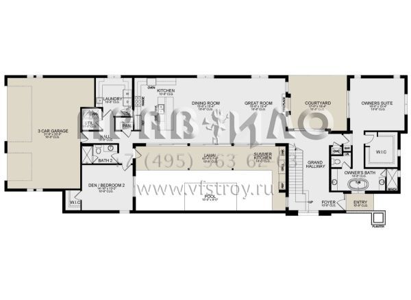 Проект двухэтажного дома с гаражом на три и более машин в современном стиле S5-357 (3978-00217)